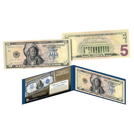 1899 Running Antelope New $5 Dollar Bill Banknote
